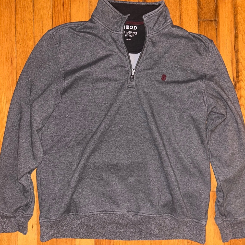 IZOD Men's Charcoal Quarter Zip-Up